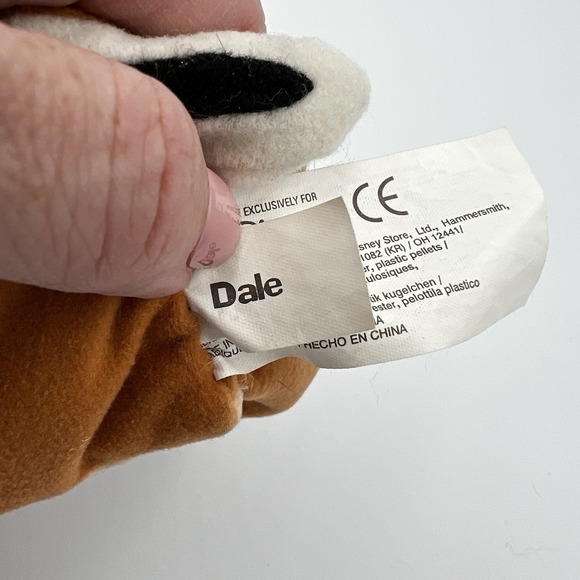 NEW! Vintage The Disney Store Exclusive Dale Chipmunks Mini Bean Bag Plush 8" - Picture 6 of 11